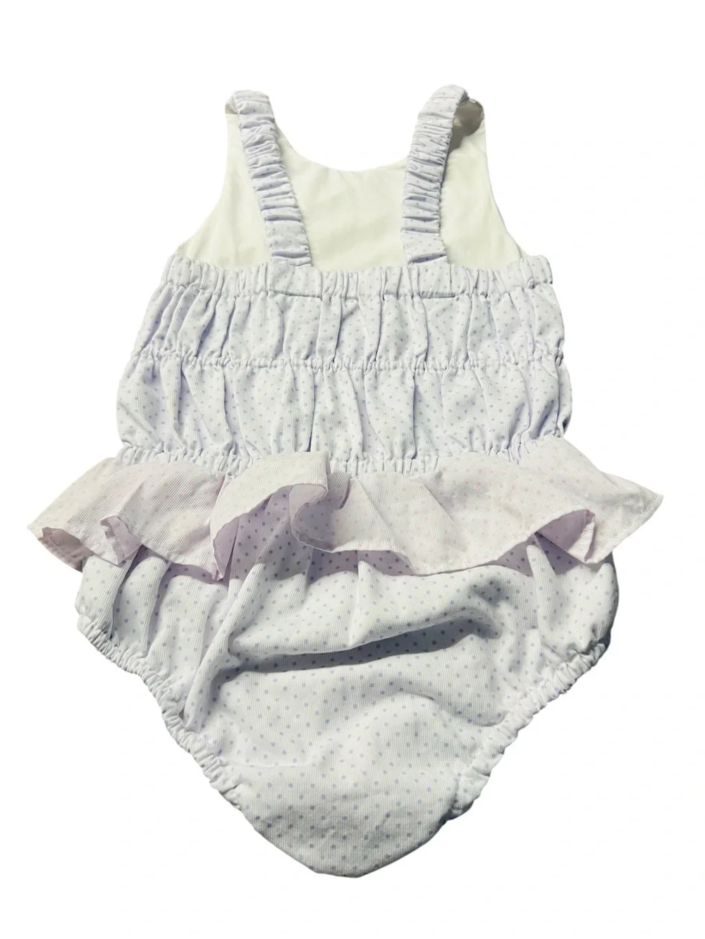 Cecil and Lou Girls' White Tulip Ruffle Polkadots One-Piece Swimsuit Size 8